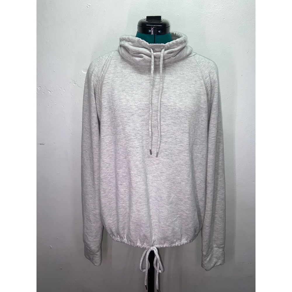Gilligan & O'Malley Womens Gray Cowl Neck Sweatshirt Cinch Hem Lounge Sleep M